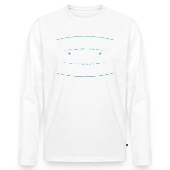 Retro 80er Polizei Humor Tee - Männer Premium Bio Langarmshirt - Weiß - Vorne - Nico (187cm)