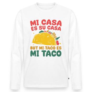 T-shirt SimpleTaco Hospitality Humour - T-shirt manches longues Premium bio Homme - blanc - Devant - Nico (187cm)