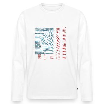 DiAmerican Pride Flag-t-shirt - Männer Premium Bio Langarmshirt - Weiß - Vorne - Nico (187cm)