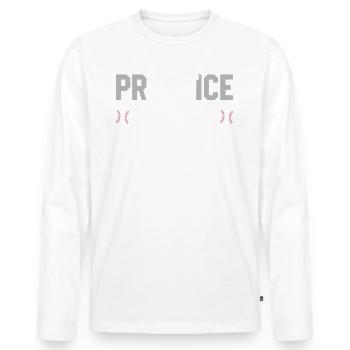 T-shirt de baseball motivant - T-shirt manches longues Premium bio Homme - blanc - Devant - Nico (187cm)