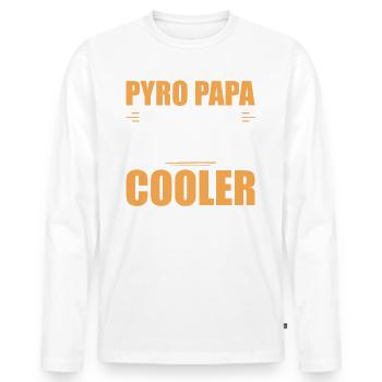 Pyro Dad Thé drôle - T-shirt manches longues Premium bio Homme - blanc - Devant - Nico (187cm)