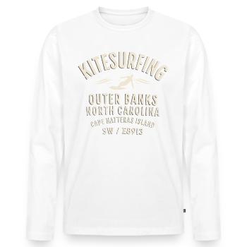 Kitesurfing Outer Banks Nth Carolina - Men's Premium Organic Long Sleeve Shirt - white - Front - Nico (187cm)