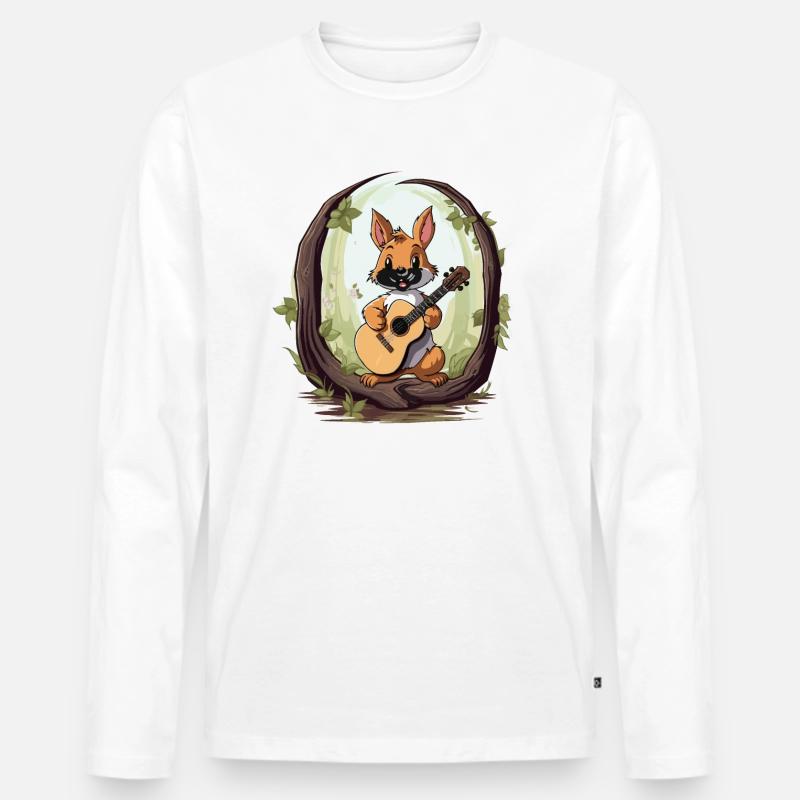 Eichhörnchen-Serenader - Männer Premium Bio Langarmshirt - Weiß