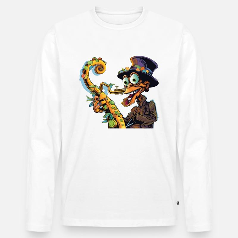 Chromatisches Chamäleon - Männer Premium Bio Langarmshirt - Weiß