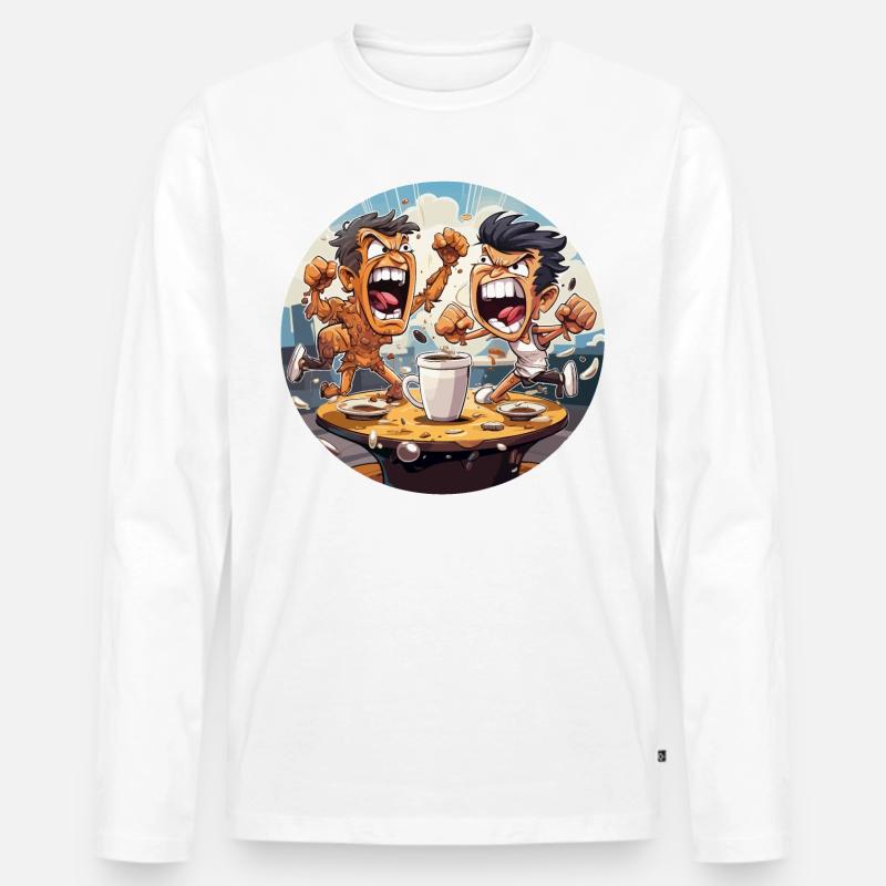 Die Coffee Pucksters - Männer Premium Bio Langarmshirt - Weiß