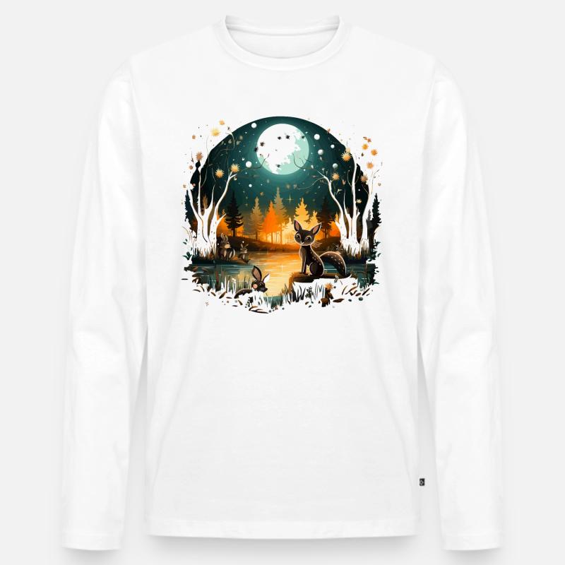 Das Mondscheinfest - Männer Premium Bio Langarmshirt - Weiß