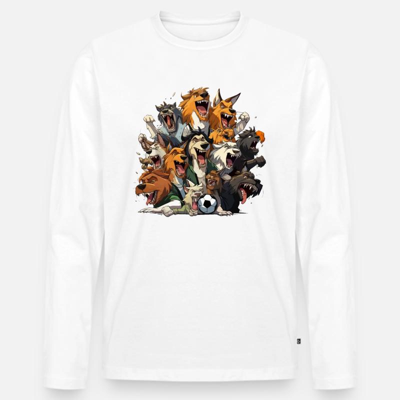 Die urkomischen Kicker - Männer Premium Bio Langarmshirt - Weiß