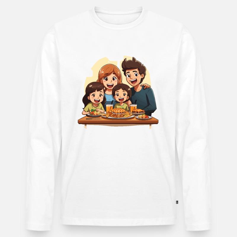 Tisch der Liebe - Männer Premium Bio Langarmshirt - Weiß