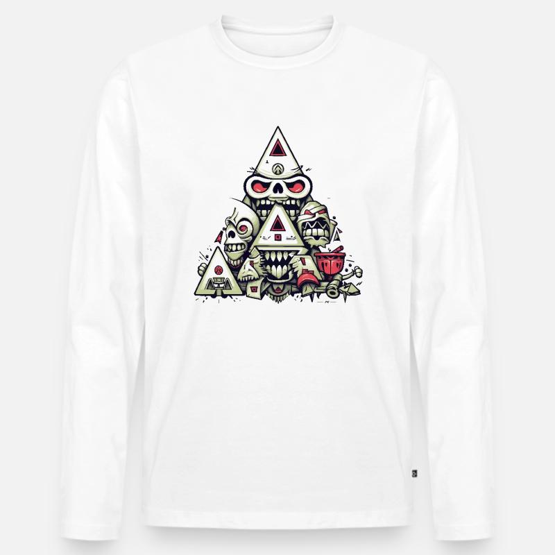 Abstrakte Collage - Männer Premium Bio Langarmshirt - Weiß