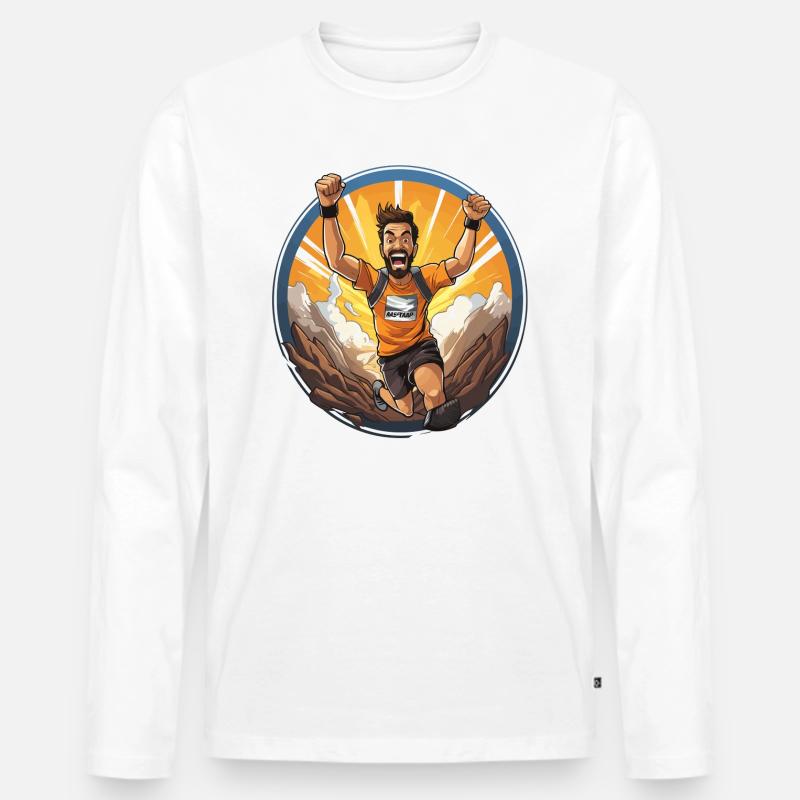 Marathon-Erfolge - Männer Premium Bio Langarmshirt - Weiß