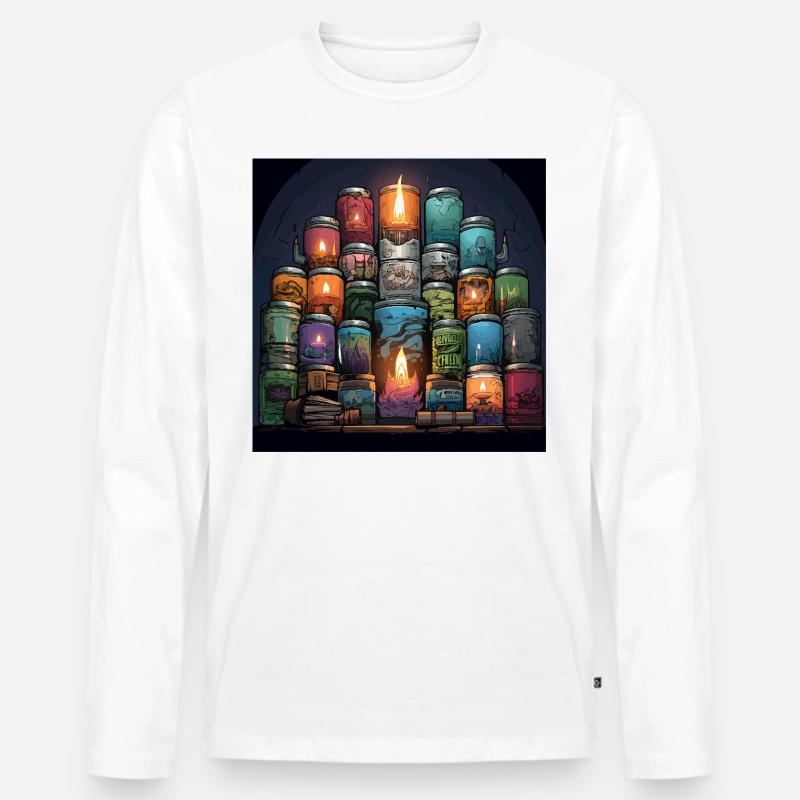 Die Geeks Aromen - Männer Premium Bio Langarmshirt - Weiß