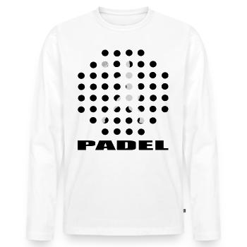Padel | - Männer Premium Bio Langarmshirt - Weiß - Vorne - Nico (187cm)