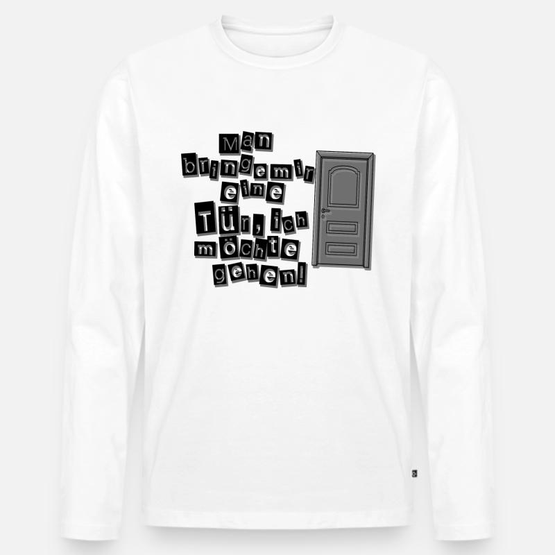 Man bringe mir - Männer Premium Bio Langarmshirt - Weiß