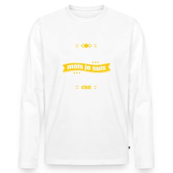 JOSÉ PARFAIT - PRENOM JOSÉ - T-shirt manches longues Premium bio Homme - blanc - Devant - Nico (187cm)