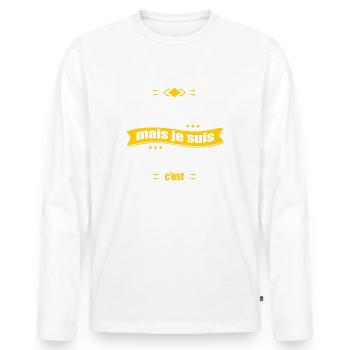 KARL PARFAIT - PRENOM KARL - T-shirt manches longues Premium bio Homme - blanc - Devant - Nico (187cm)