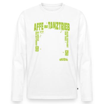 Sound Tolle Shirt : Gorilla s’acclame du rythme - T-shirt manches longues Premium bio Homme - blanc - Devant - Nico (187cm)