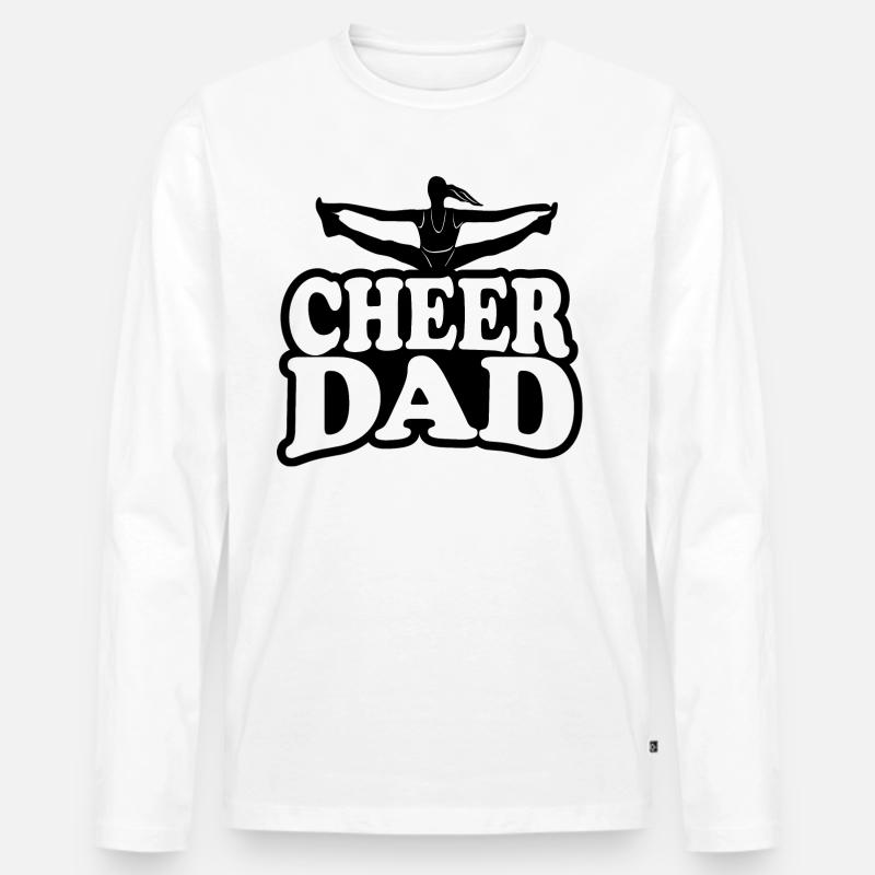 Cheer DAD - Männer Premium Bio Langarmshirt - Weiß