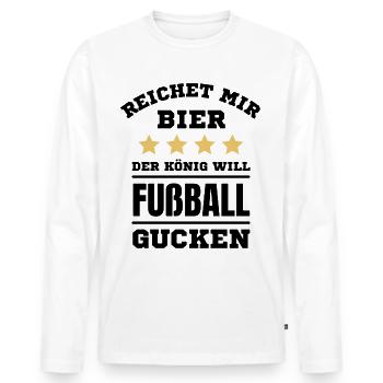 Football Football funny saying Germany - Men's Premium Organic Long Sleeve Shirt - white - Front - Nico (187cm)