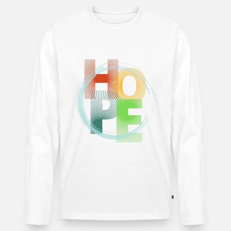 Hope - Männer Premium Bio Langarmshirt - Weiß