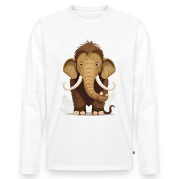 Mammouth - T-shirt manches longues Premium bio Homme - blanc - Devant - Nico (187cm)