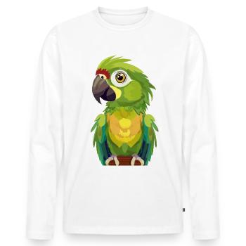 Perroquet - T-shirt manches longues Premium bio Homme - blanc - Devant - Nico (187cm)
