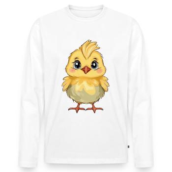 Chick - Men's Premium Organic Long Sleeve Shirt - white - Front - Nico (187cm)