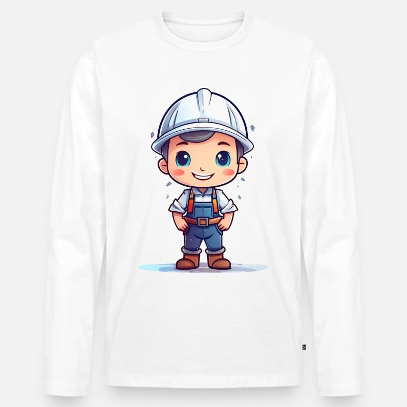 Ein niedlicher Handwerker - Männer Premium Bio Langarmshirt - Weiß