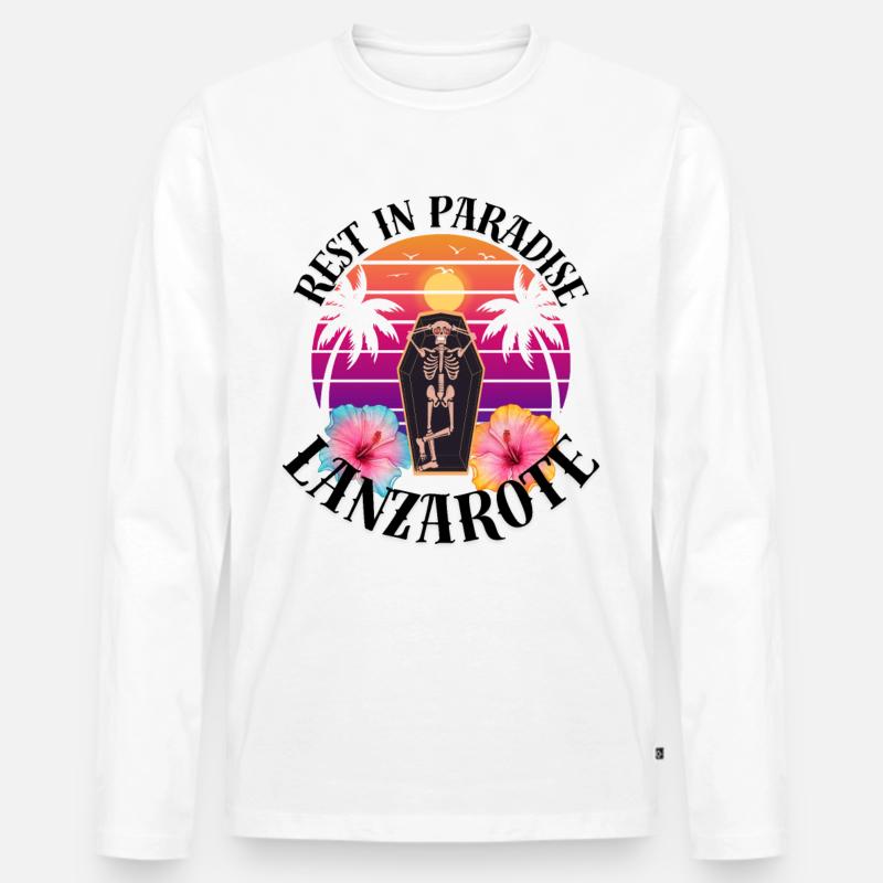 Lanzarotte RIP Sarkasmus - Männer Premium Bio Langarmshirt - Weiß