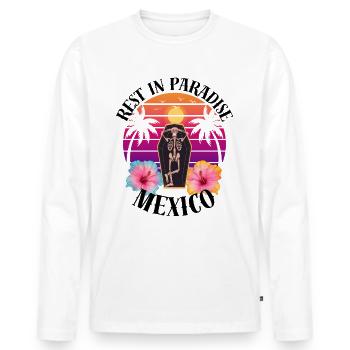 Mexiko RIP Sarkasmus - Männer Premium Bio Langarmshirt - Weiß - Vorne - Nico (187cm)