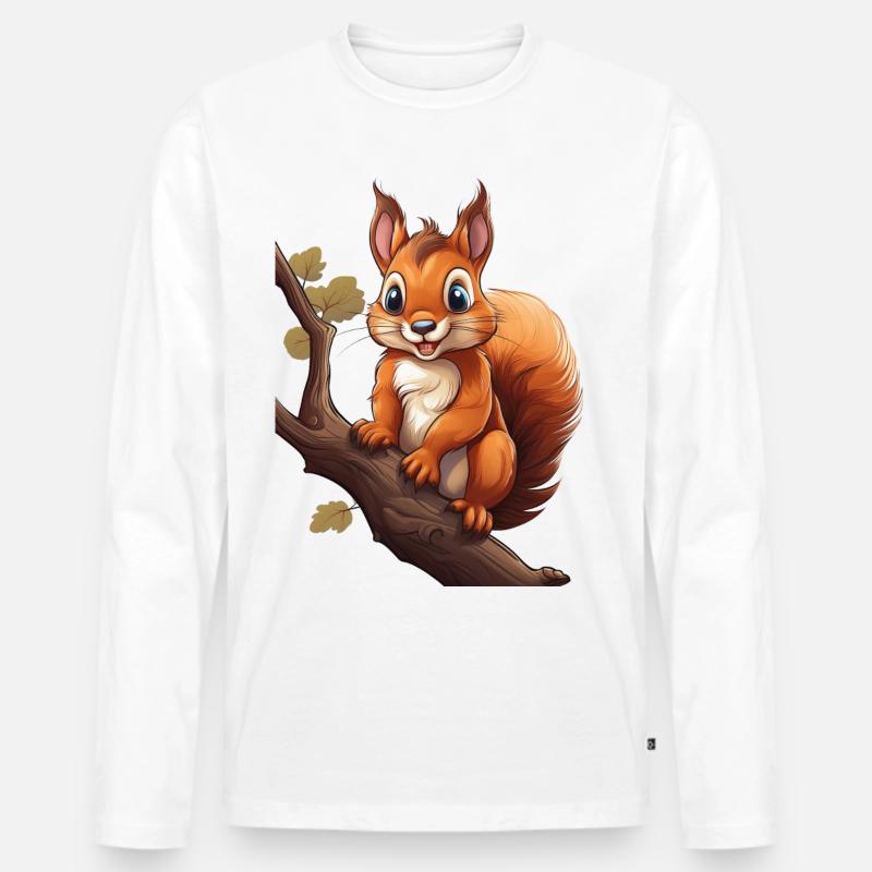 Eichhörnchen - Männer Premium Bio Langarmshirt - Weiß