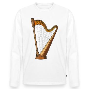 Harfe - Männer Premium Bio Langarmshirt - Weiß - Vorne - Nico (187cm)