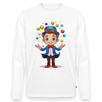 Artist, der jongliert - Männer Premium Bio Langarmshirt - Weiß - Vorne - Nico (187cm)