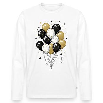 Ballons pour les anniversaires - T-shirt manches longues Premium bio Homme - blanc - Devant - Nico (187cm)