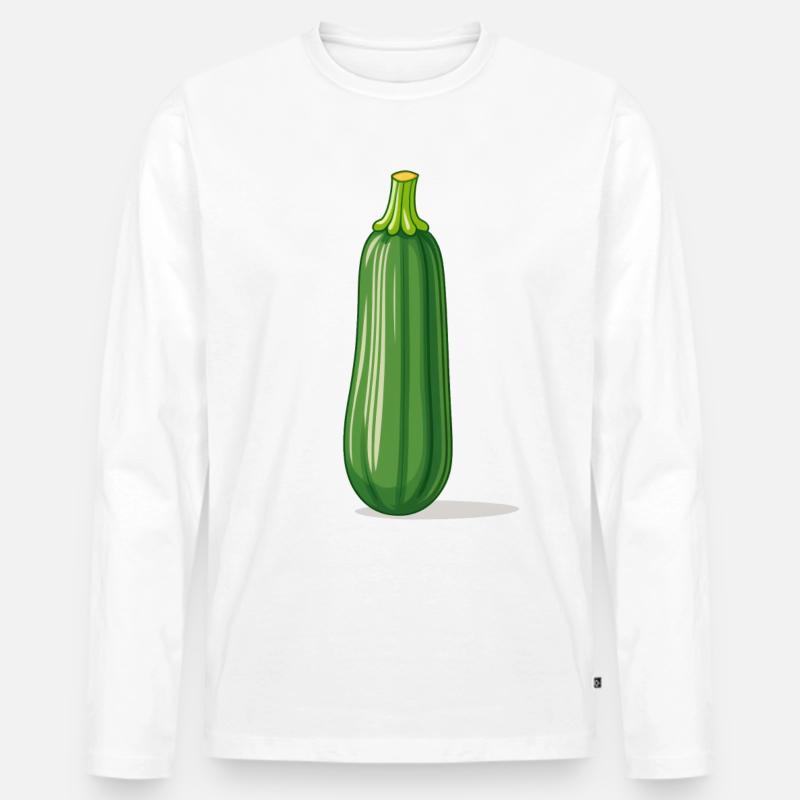 Zucchini - Männer Premium Bio Langarmshirt - Weiß