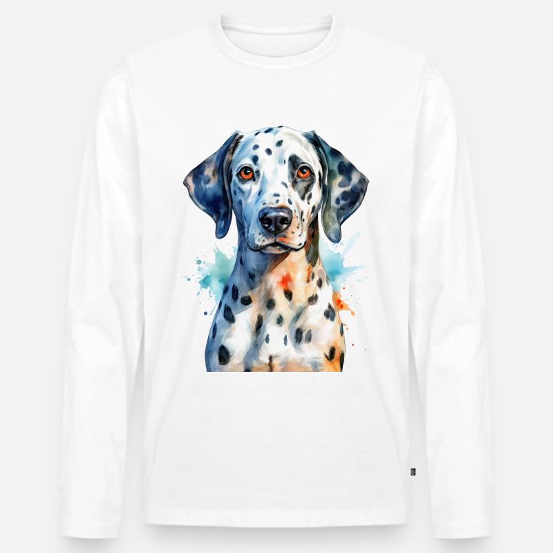 Ein Dalmatiner - Männer Premium Bio Langarmshirt - Weiß