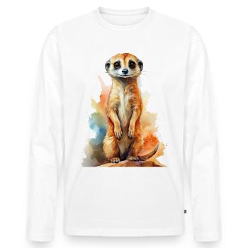 Suricate - T-shirt manches longues Premium bio Homme - blanc - Devant - Nico (187cm)