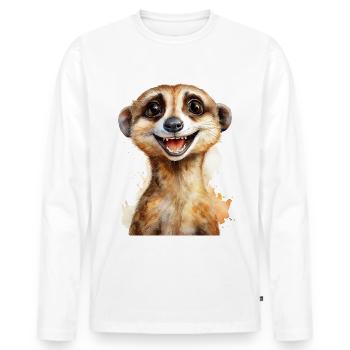 Suricate - T-shirt manches longues Premium bio Homme - blanc - Devant - Nico (187cm)