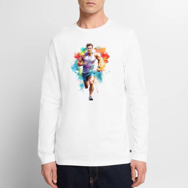 Läufer oder Jogger Männer Premium Bio Langarmshirt