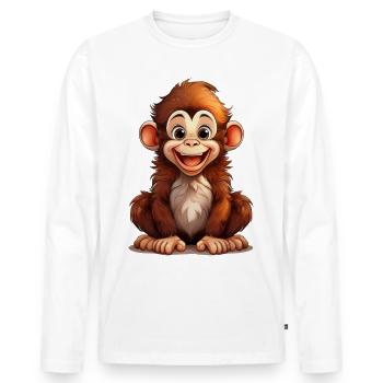 Ein niedlicher, verrückter Affe - Männer Premium Bio Langarmshirt - Weiß - Vorne - Nico (187cm)
