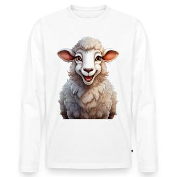Moutons heureux - T-shirt manches longues Premium bio Homme - blanc - Devant - Nico (187cm)