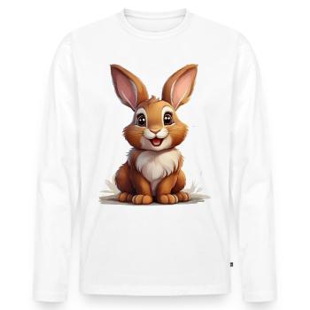 Lapin mignon ou lapin mignon - T-shirt manches longues Premium bio Homme - blanc - Devant - Nico (187cm)