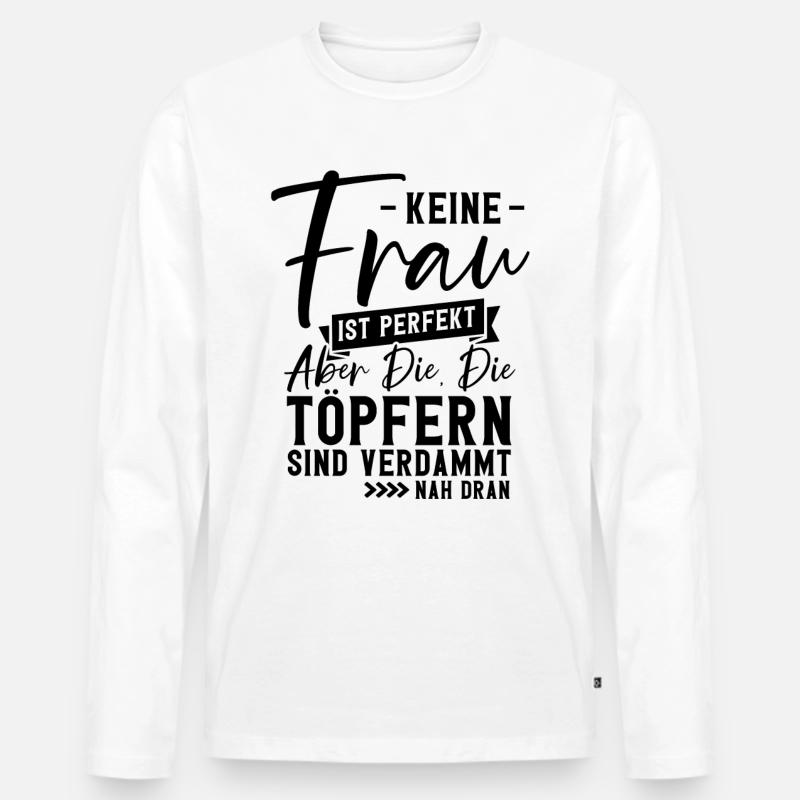 Töpfern - Männer Premium Bio Langarmshirt - Weiß