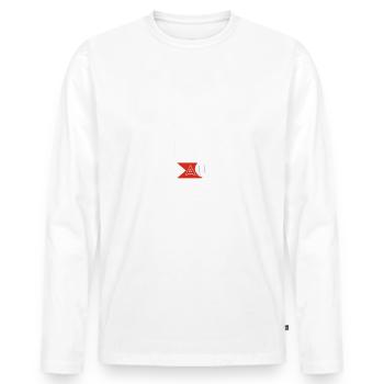 Le véritable pétit frère au top - T-shirt manches longues Premium bio Homme - blanc - Devant - Nico (187cm)