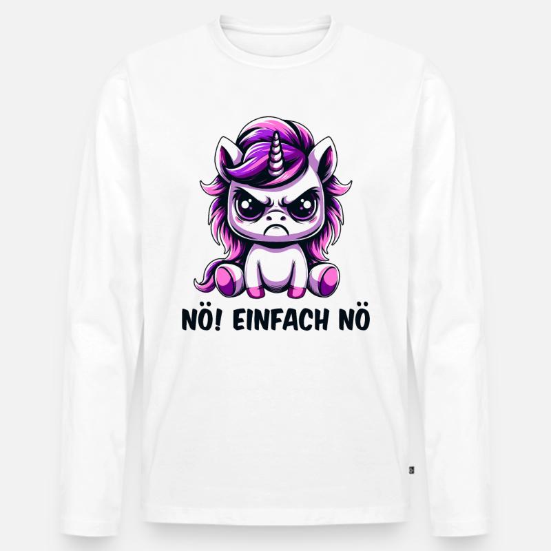 Nö Einfach Nö - Männer Premium Bio Langarmshirt - Weiß