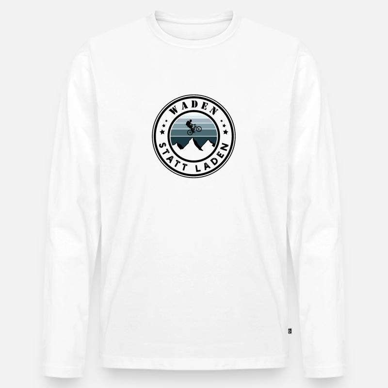 Waden statt laden - Männer Premium Bio Langarmshirt - Weiß