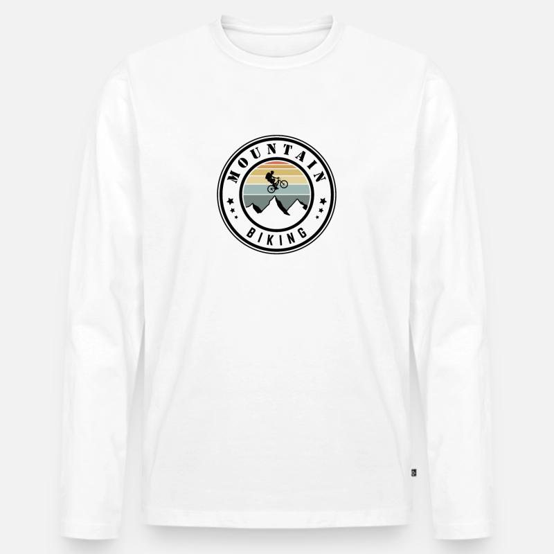 Mountainbiking - Männer Premium Bio Langarmshirt - Weiß