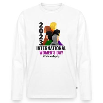 International Women's Day 2023 March 8 - Men's Premium Organic Long Sleeve Shirt - white - Front - Nico (187cm)