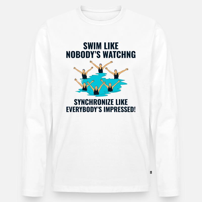 Synchroschwimmen Schwimmen Synchronschwimmen - Männer Premium Bio Langarmshirt - Weiß