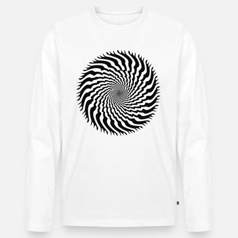 Optische Täuschung zackige Spirale - Männer Premium Bio Langarmshirt - Weiß