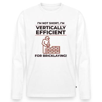 Maçon Maçon Maçon Vertical Efficacité Emploi - T-shirt manches longues Premium bio Homme - blanc - Devant - Nico (187cm)